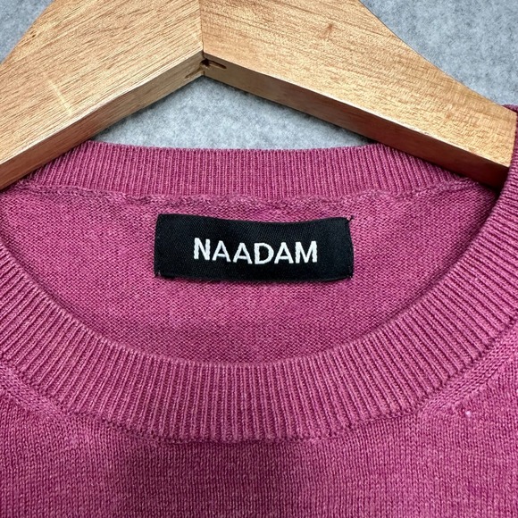 NAADAM Women's Pink Silk‎ Cashmere Blend Crew Neck Pocket Sweater Size S - Picture 3 of 7